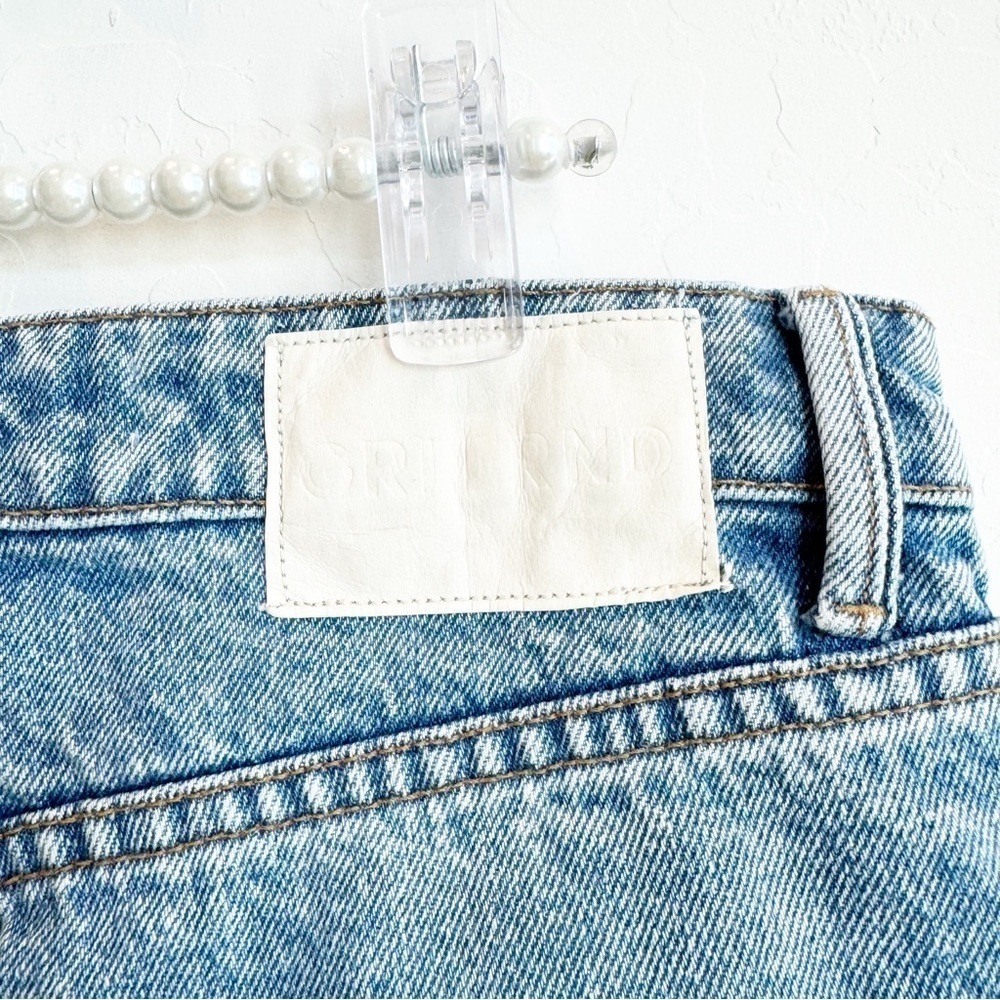 GRLFRND Women’s Karolina Jeans High Rise Straight Crop Larchmont W/ Rips 25 - Picture 7 of 10